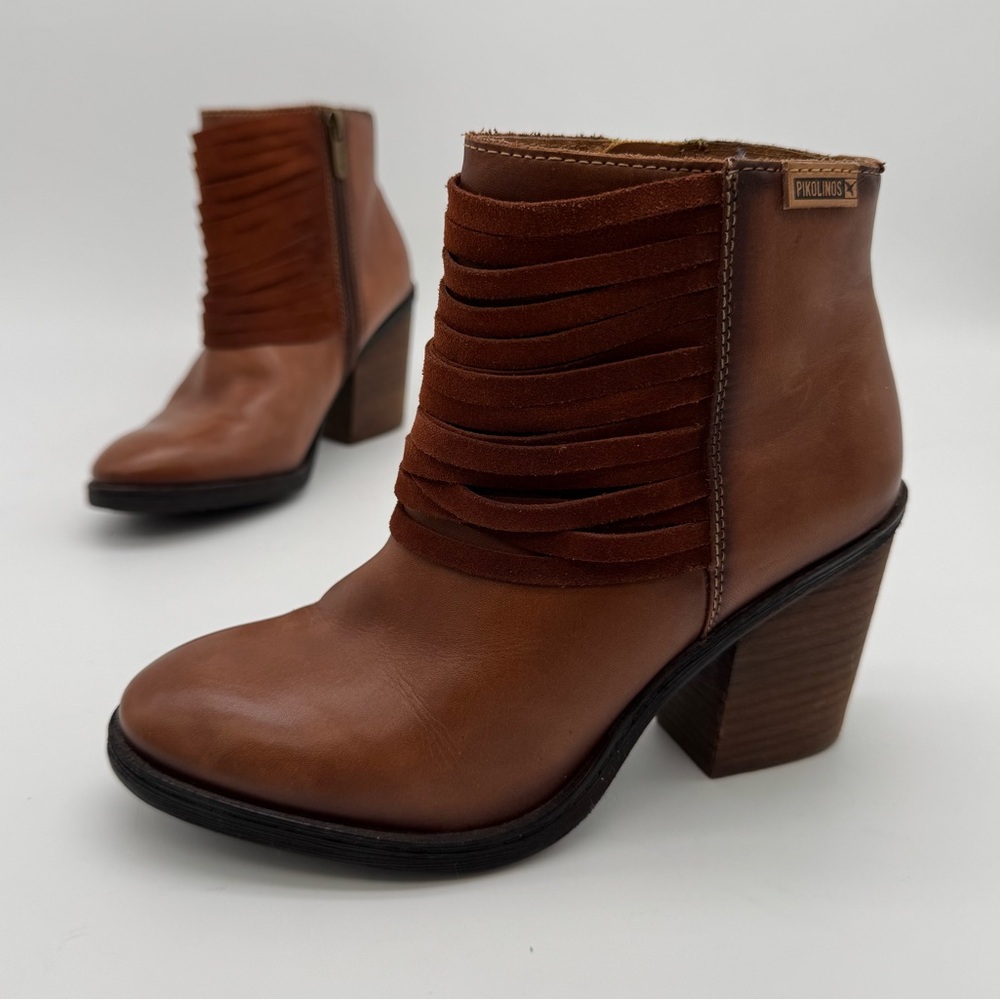 Pikolinos Alicante Brown Leather Suede Straps Bootie Size 36/6